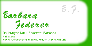 barbara federer business card